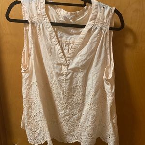 Pink sleeveless blouse